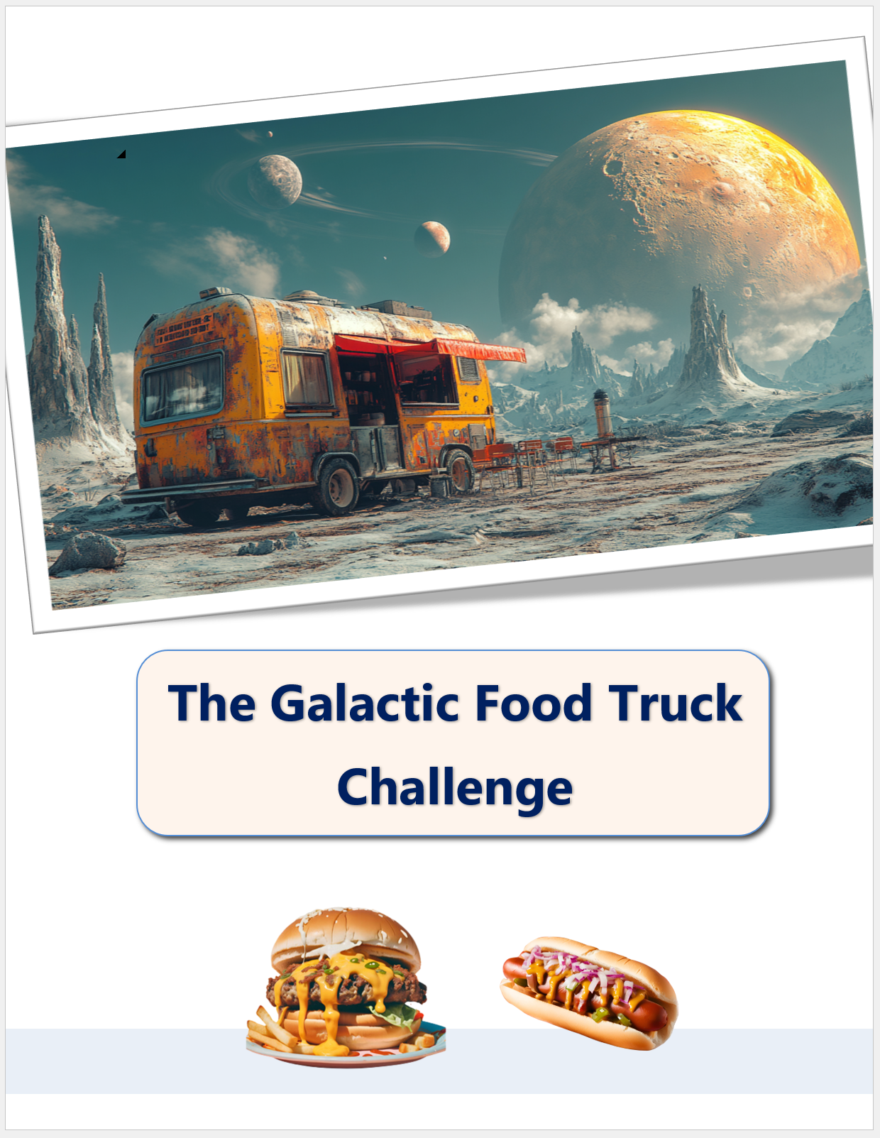 Galactic Food Truck Challenge introduction page