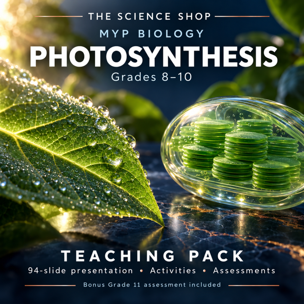 Photosynthesis teaching pack for Grades 8–10 with a bonus Grade 11 assessment
