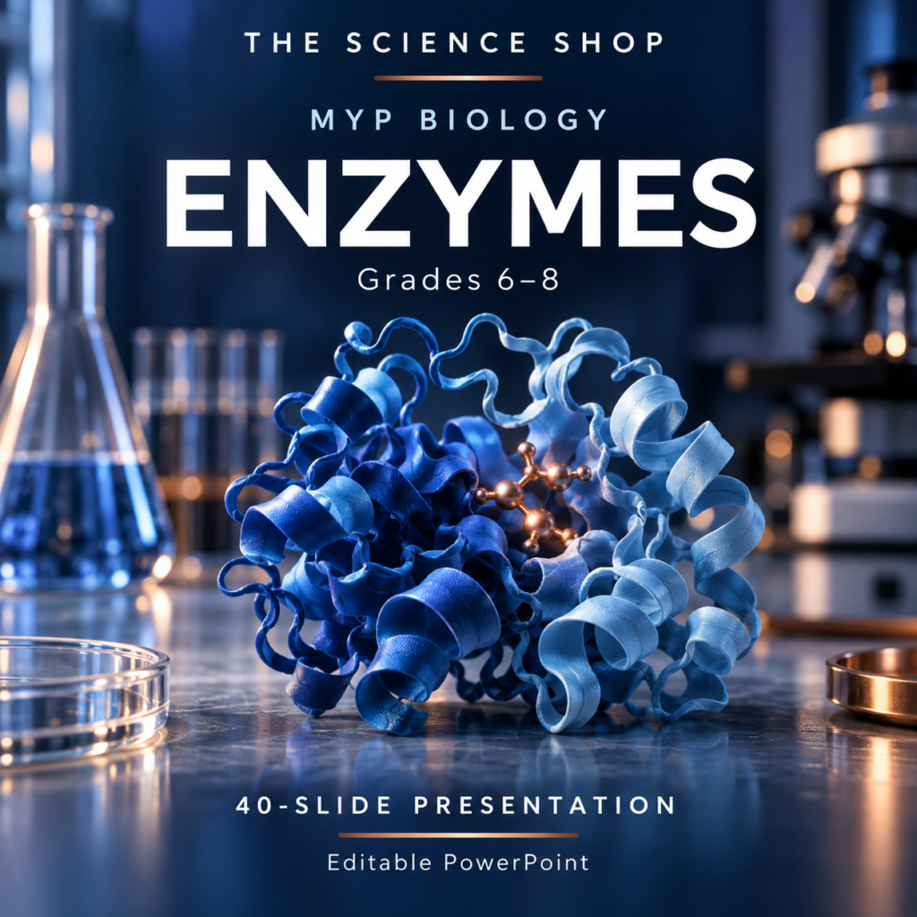 MYP Biology Enzymes presentation cover, Grades 6–8