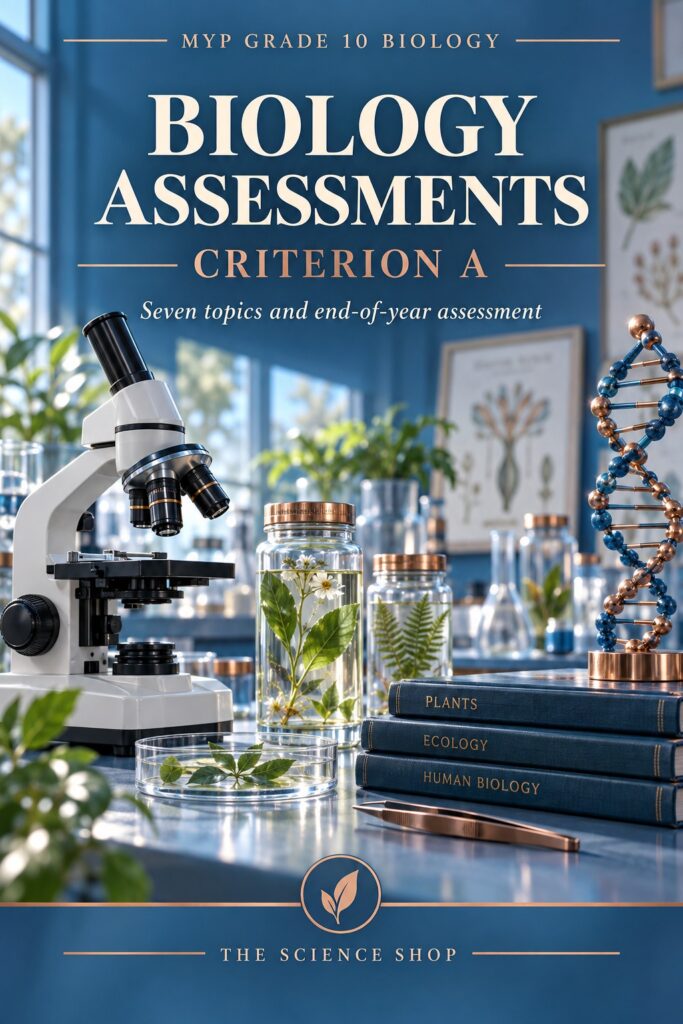 MYP Grade 10 Biology Criterion A Assessments Bundle cover