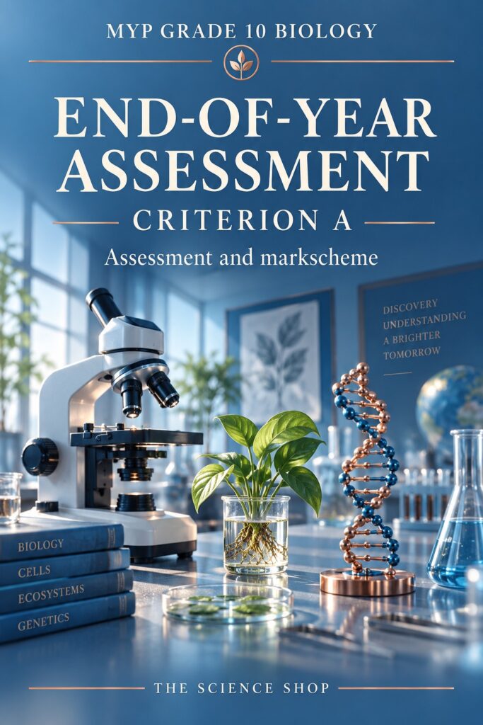MYP Grade 10 Biology Criterion A: End-of-Year Cumulative Assessment cover