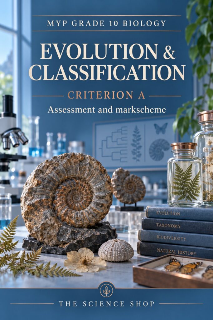 MYP Grade 10 Biology Criterion A: Evolution and Classification Assessment cover