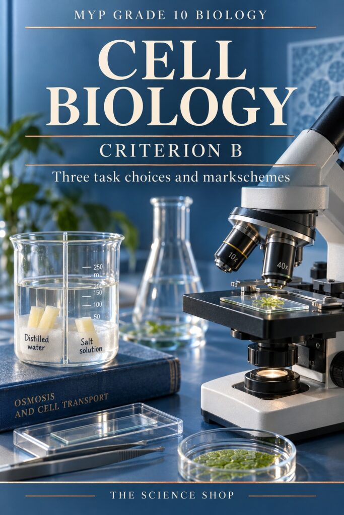 MYP Grade 10 Biology Criterion B: Cell Biology Assessment Pack cover