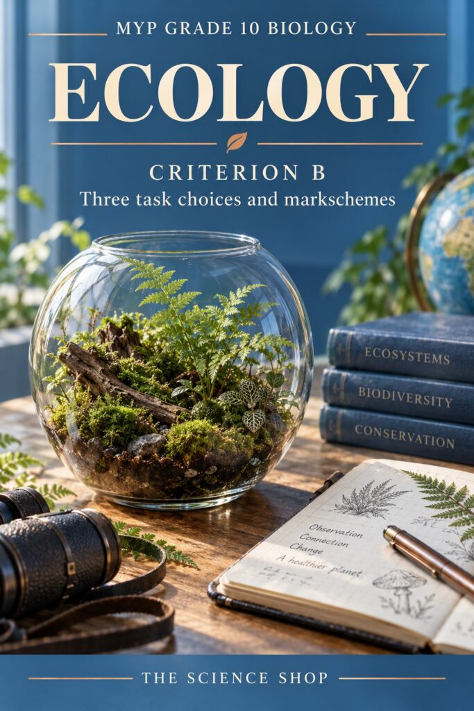 MYP Grade 10 Biology Criterion B: Ecology Assessment Pack cover