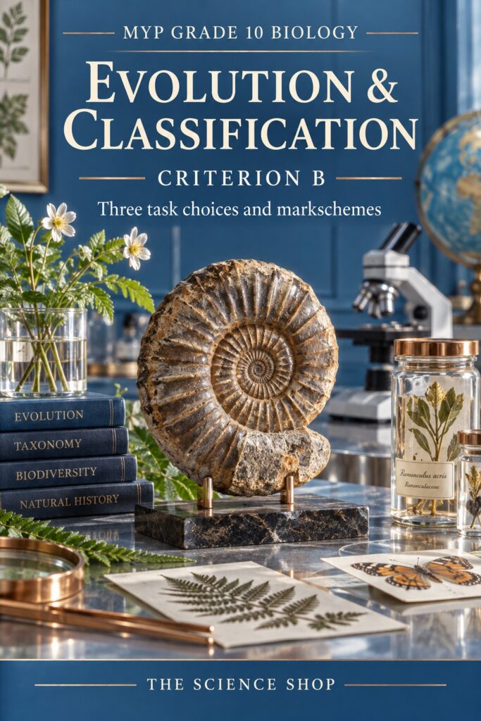 MYP Grade 10 Biology Criterion B: Evolution and Classification Assessment Pack cover