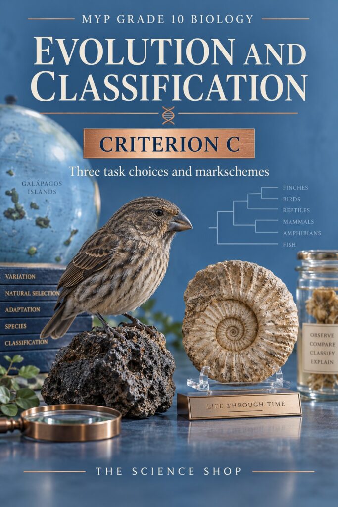 MYP Grade 10 Biology Criterion C: Evolution and Classification Assessment Pack cover