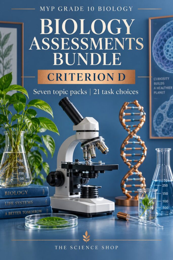 MYP Grade 10 Biology Criterion D Assessments Bundle cover