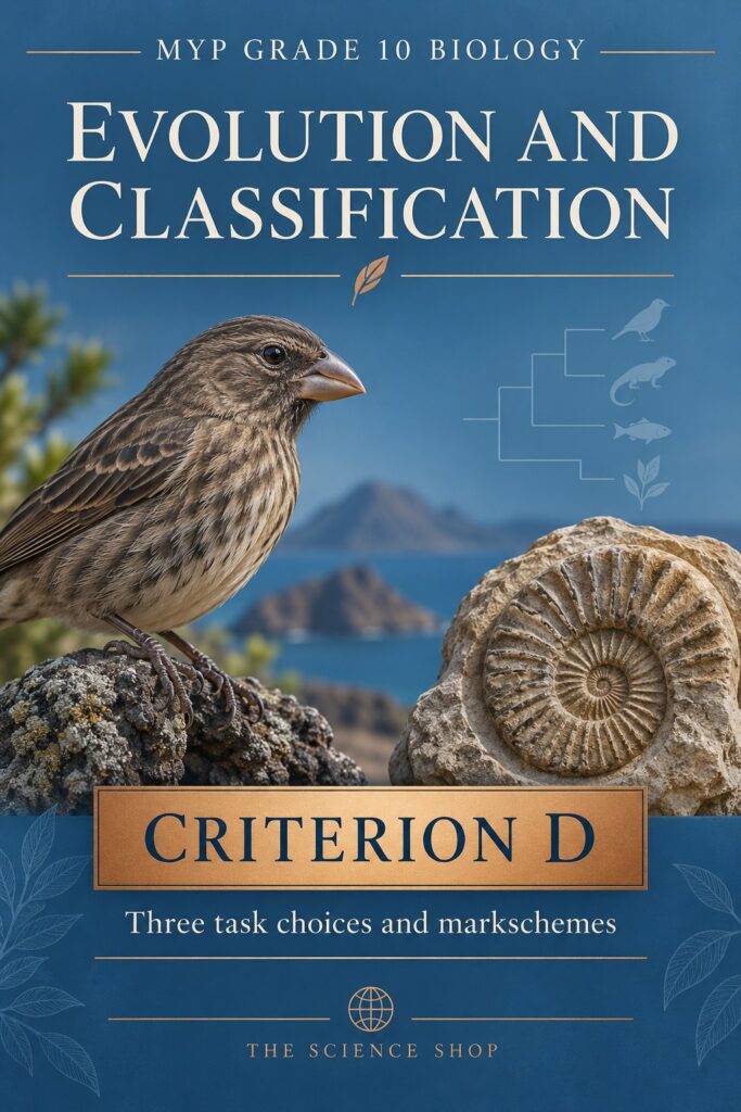 MYP Grade 10 Biology Criterion D: Evolution and Classification Assessment Pack cover