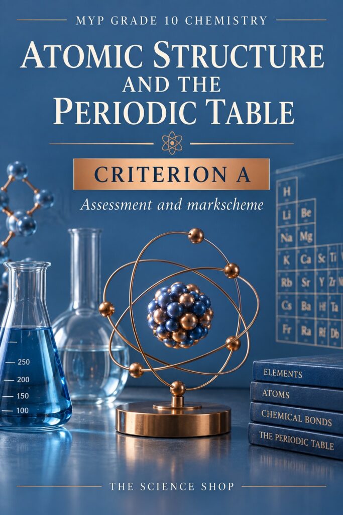 MYP Grade 10 Chemistry Criterion A: Atomic Structure Assessment cover