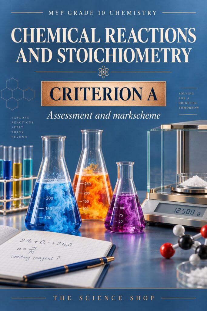 MYP Grade 10 Chemistry Criterion A: Chemical Reactions and Stoichiometry Assessment cover
