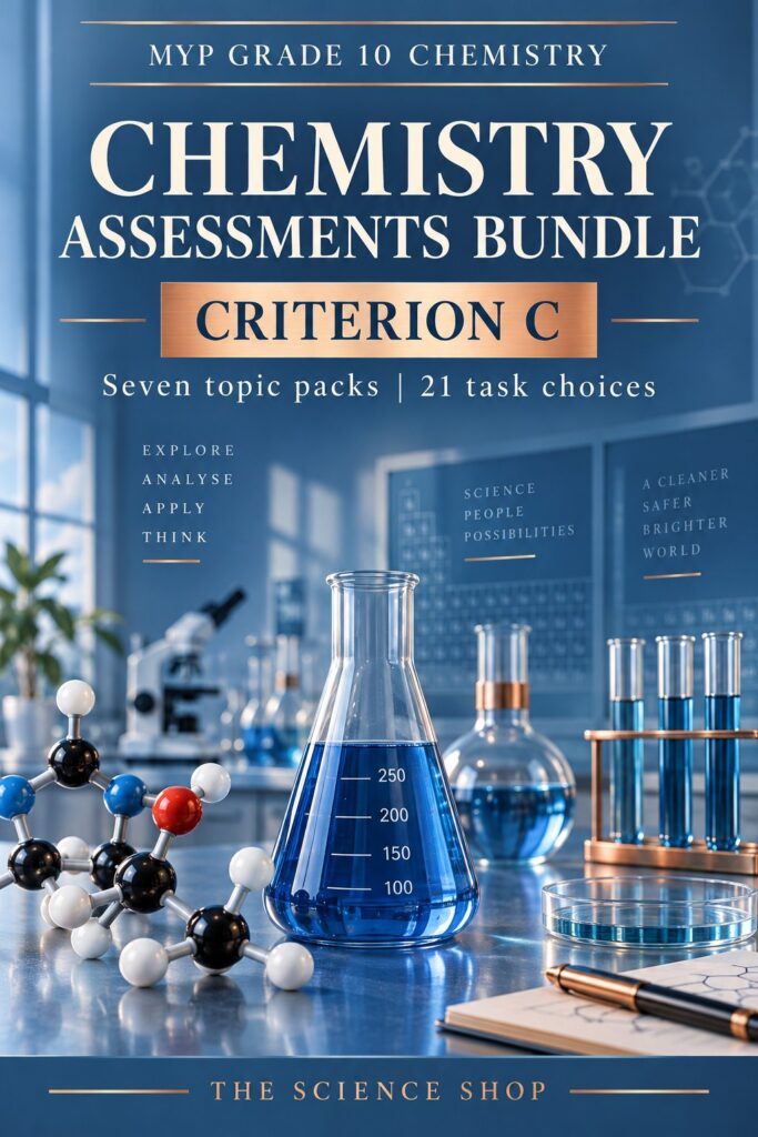 MYP Grade 10 Chemistry Criterion C Assessments Bundle cover
