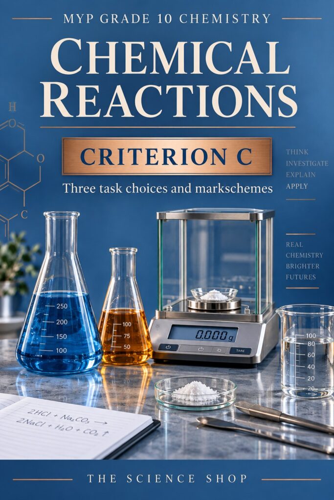 MYP Grade 10 Chemistry Criterion C: Chemical Reactions Assessment Pack cover