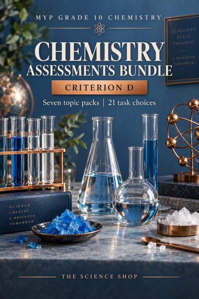 MYP Grade 10 Chemistry Criterion D Assessments Bundle cover