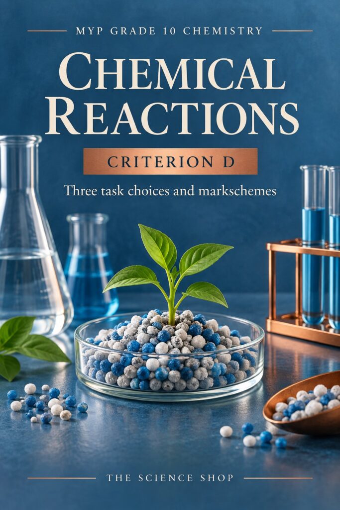 MYP Grade 10 Chemistry Criterion D: Chemical Reactions Assessment Pack cover