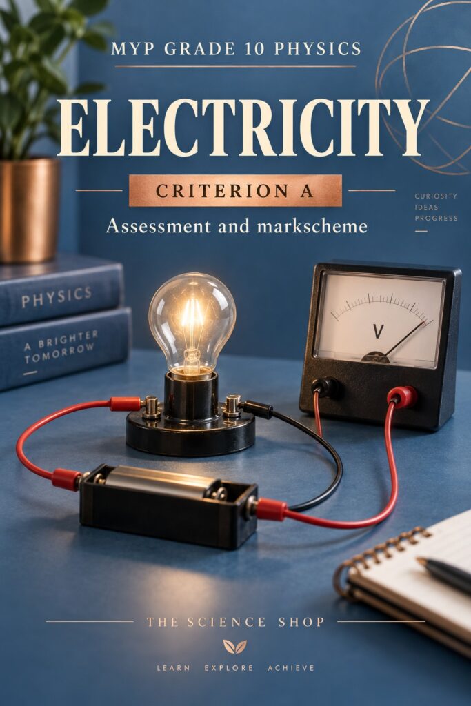 MYP Grade 10 Physics Criterion A: Electricity Assessment cover