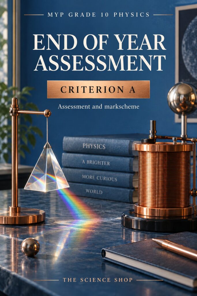 MYP Grade 10 Physics Criterion A: End of Year Cumulative Exam cover