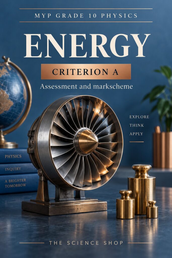 MYP Grade 10 Physics Criterion A: Energy Assessment cover