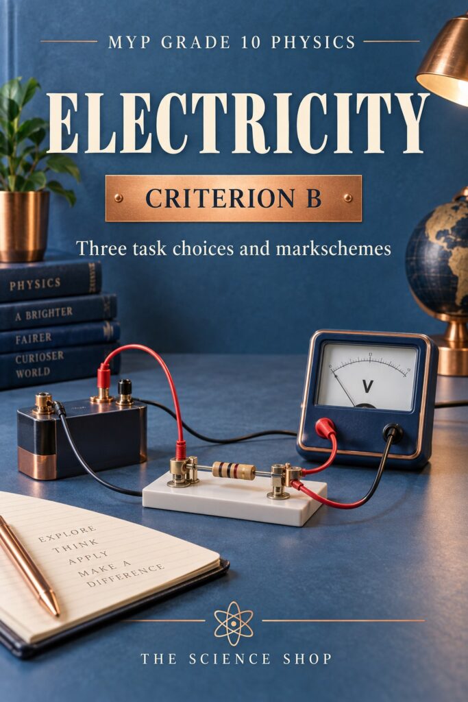 MYP Grade 10 Physics Criterion B: Electricity Assessment Pack cover