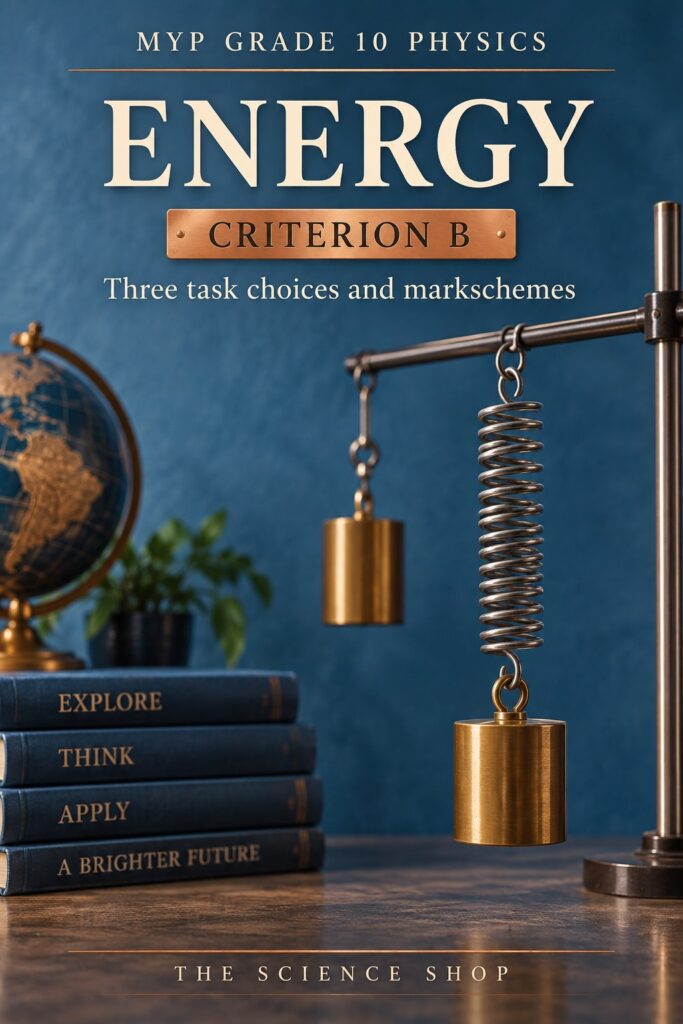 MYP Grade 10 Physics Criterion B: Energy Assessment Pack cover