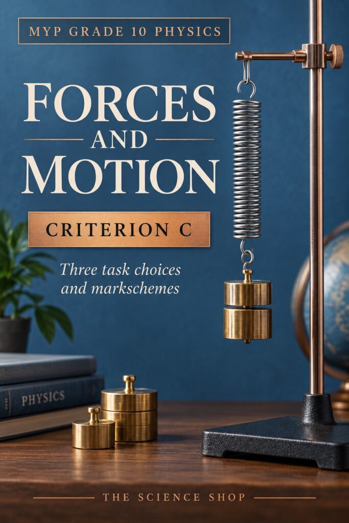 MYP Grade 10 Physics Criterion C: Forces and Motion Assessment Pack cover