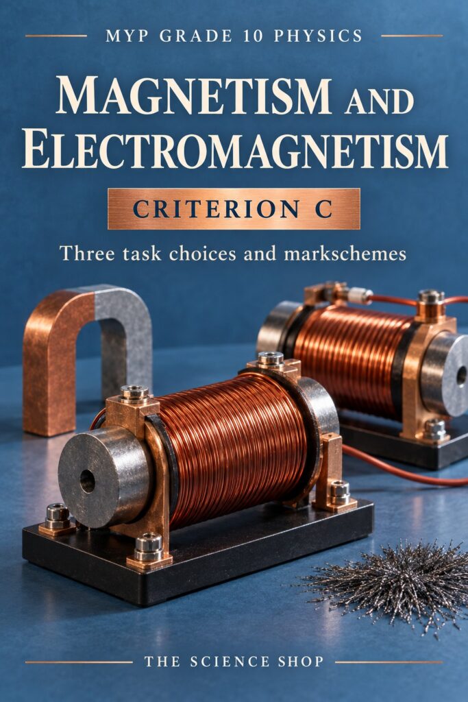 MYP Grade 10 Physics Criterion C: Magnetism and Electromagnetism Assessment Pack cover