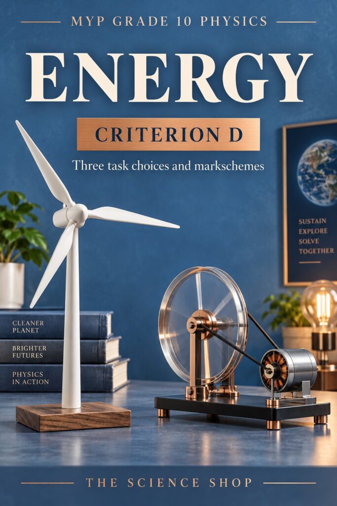 MYP Grade 10 Physics Criterion D: Energy Assessment Pack cover