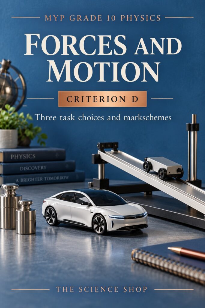MYP Grade 10 Physics Criterion D: Forces and Motion Assessment Pack cover