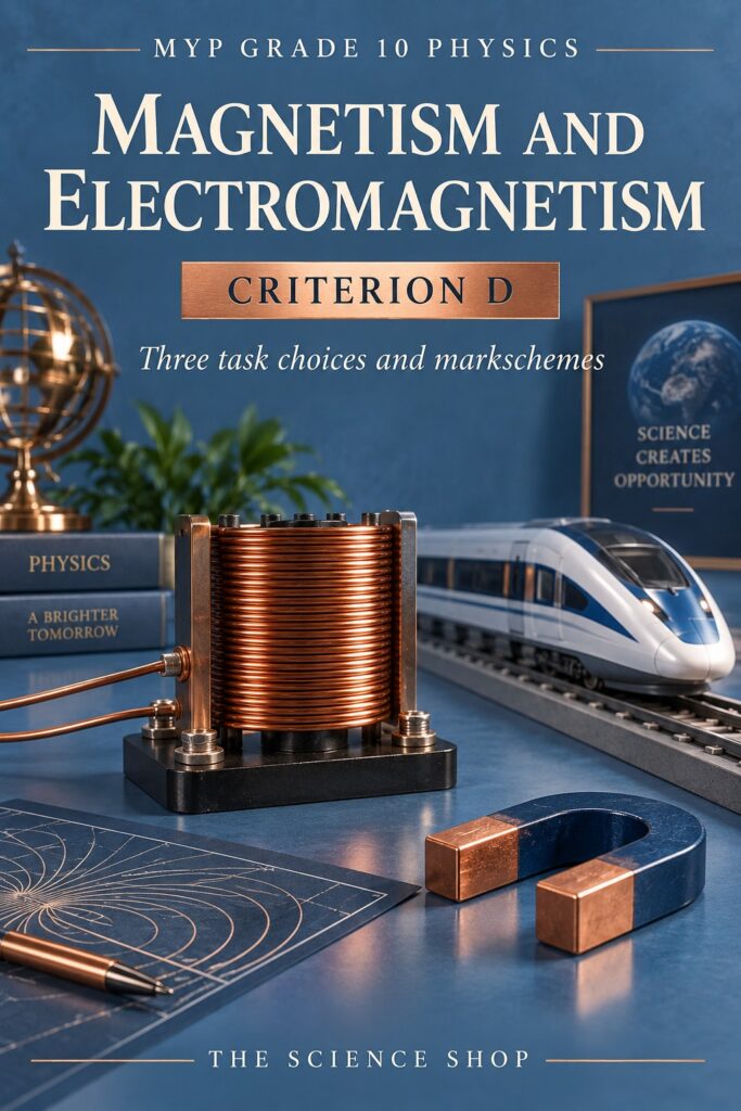 MYP Grade 10 Physics Criterion D: Magnetism and Electromagnetism Assessment Pack cover