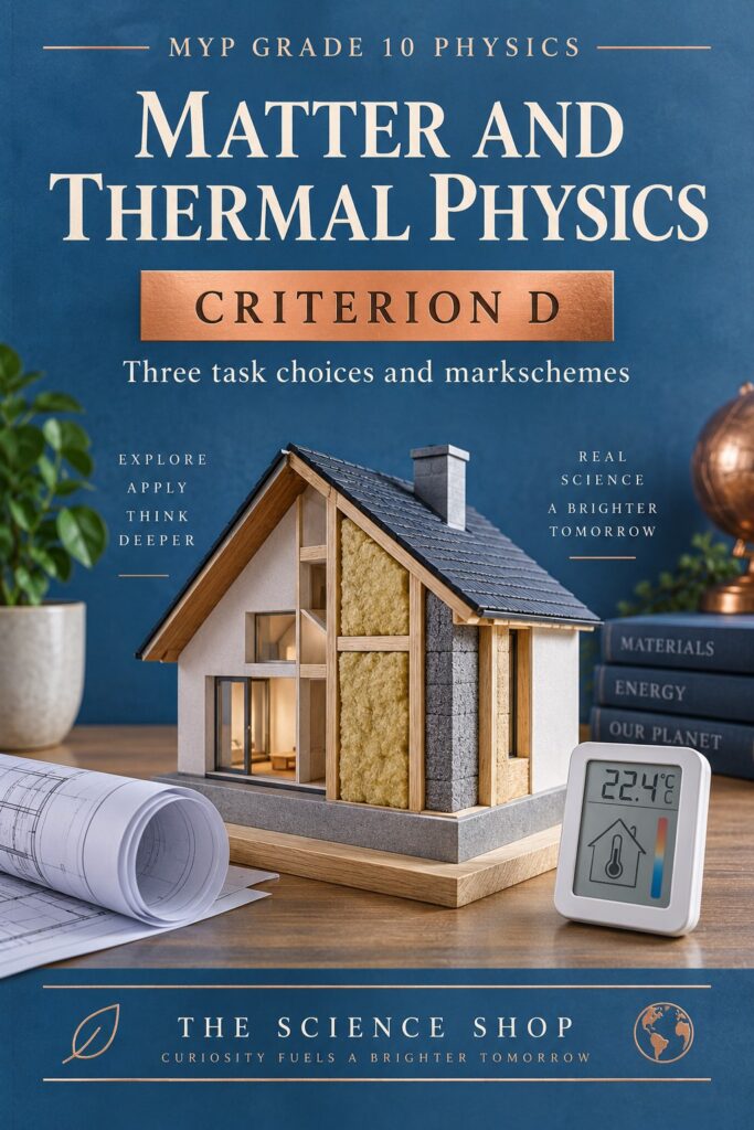 MYP Grade 10 Physics Criterion D: Matter and Thermal Physics Assessment Pack cover