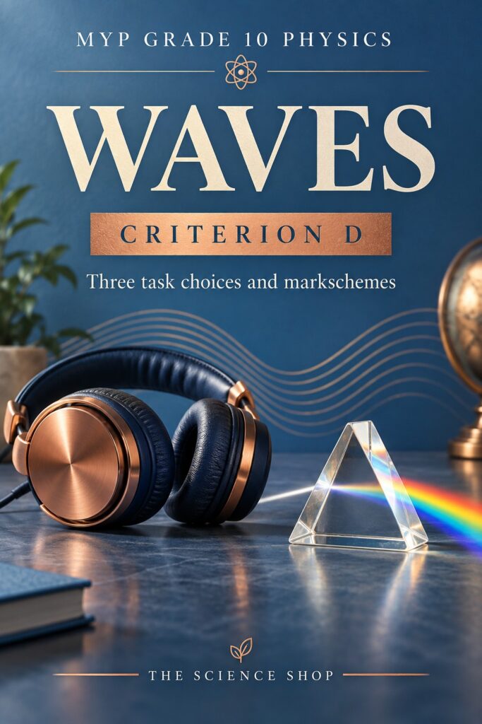 MYP Grade 10 Physics Criterion D: Waves Assessment Pack cover