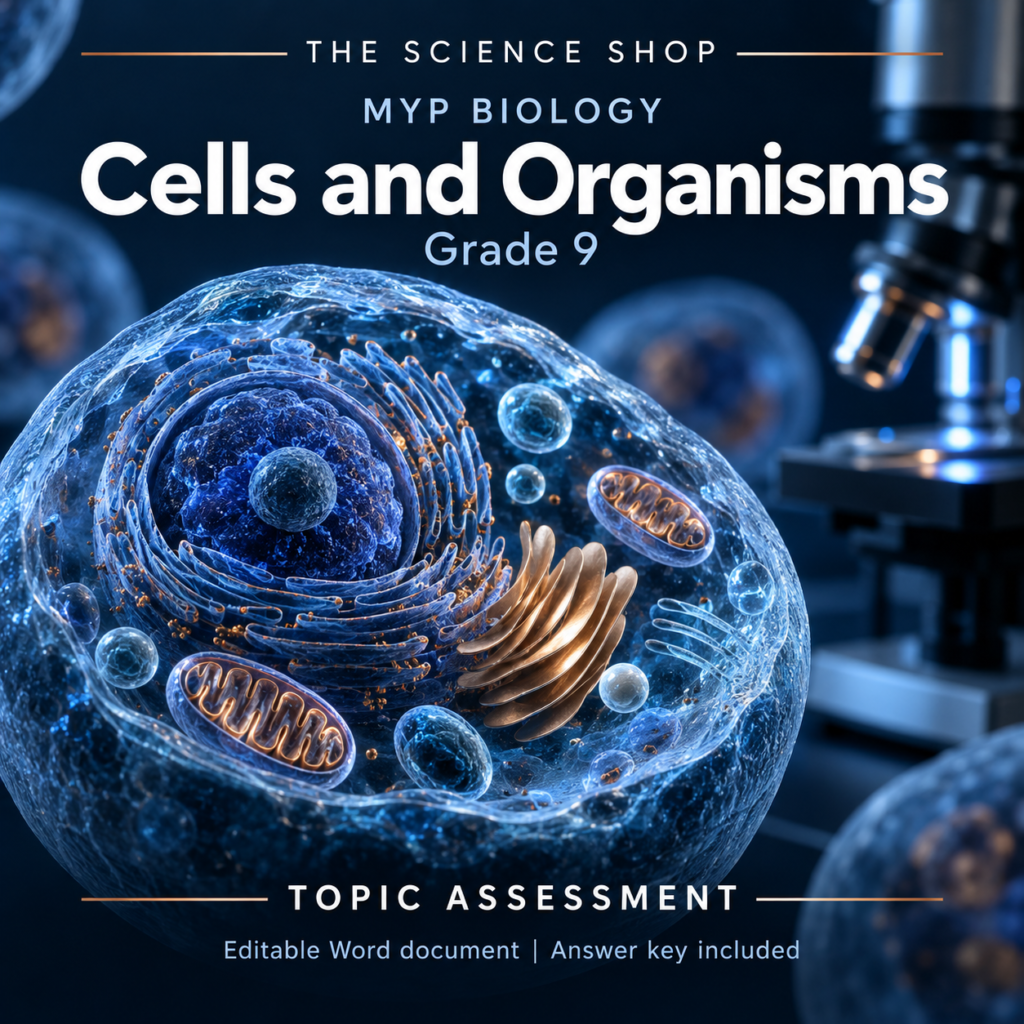 MYP Grade 9 Biology Cells and Organisms | Topic Assessment cover