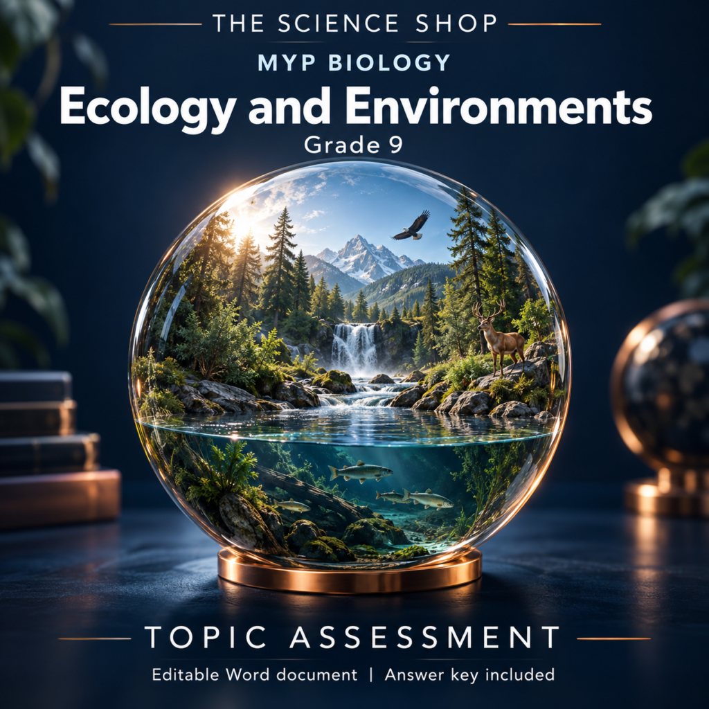 MYP Grade 9 Biology Ecology and Environments | Topic Assessment cover