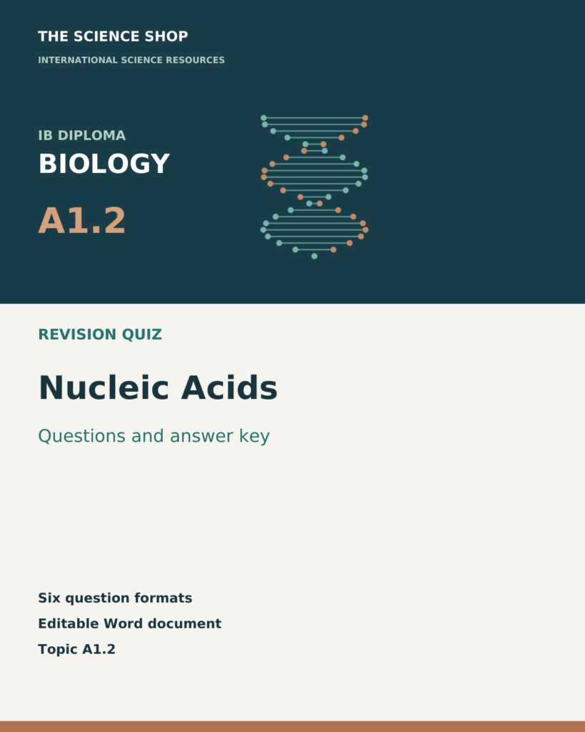 IB DP Biology A1.2 Nucleic Acids | Revision Quiz cover