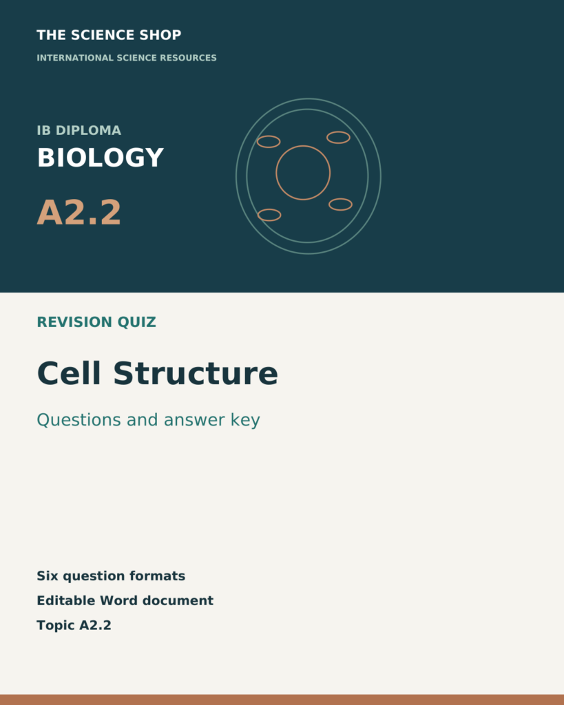 IB DP Biology A2.2 Cell Structure | Revision Quiz cover