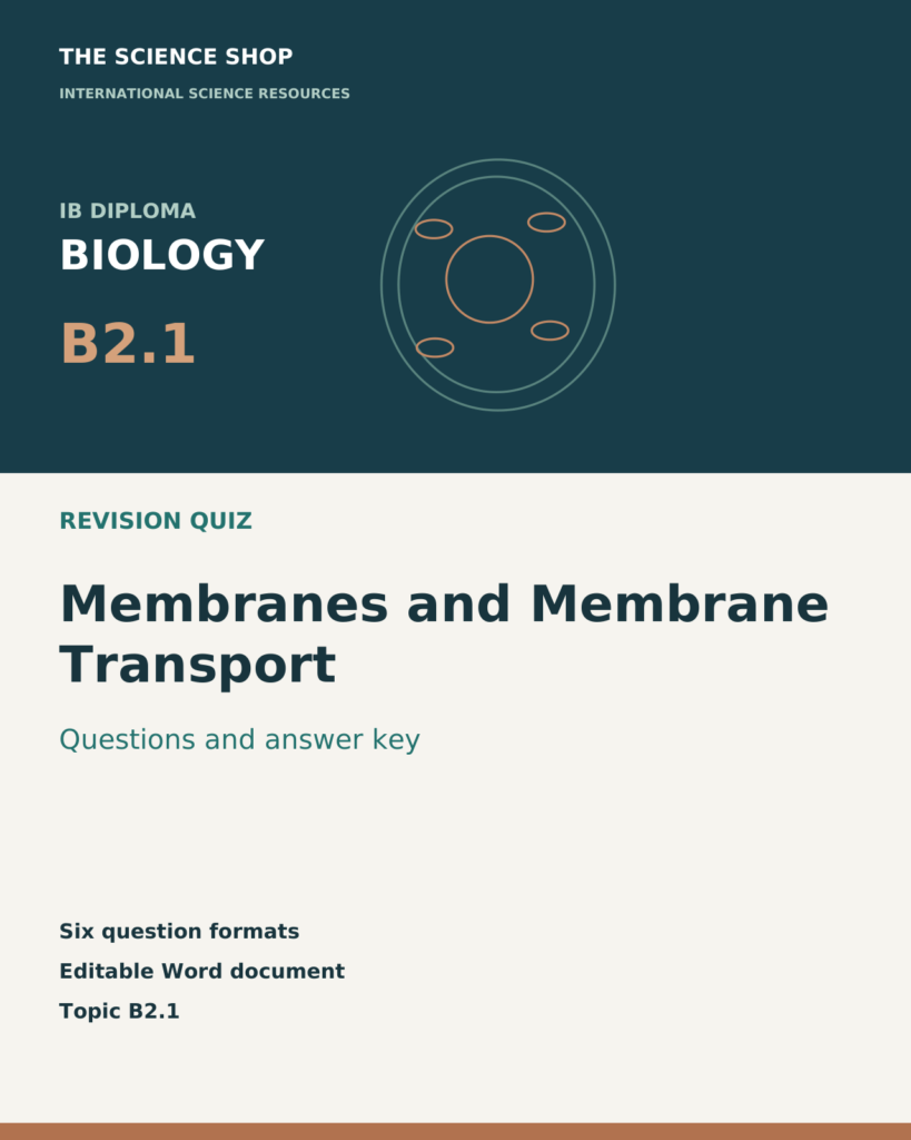 IB DP Biology B2.1 Membranes and Membrane Transport | Revision Quiz cover
