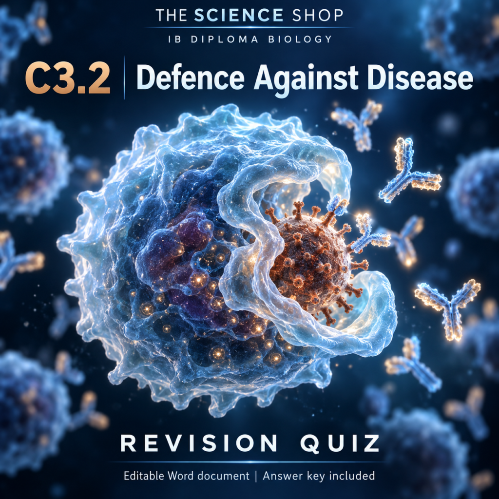 IB DP Biology C3.2 Defence Against Disease | Revision Quiz cover