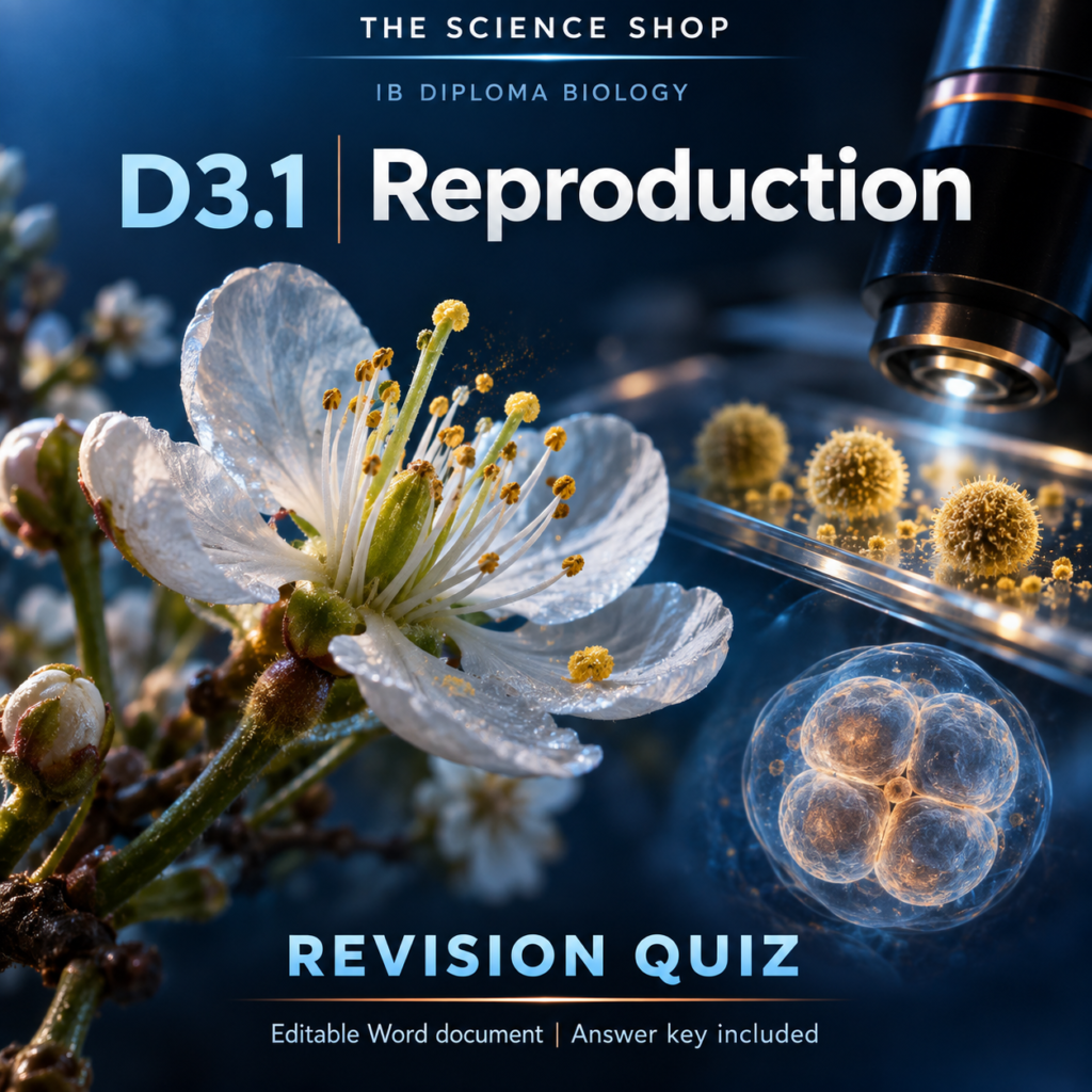 IB DP Biology D3.1 Reproduction | Revision Quiz cover