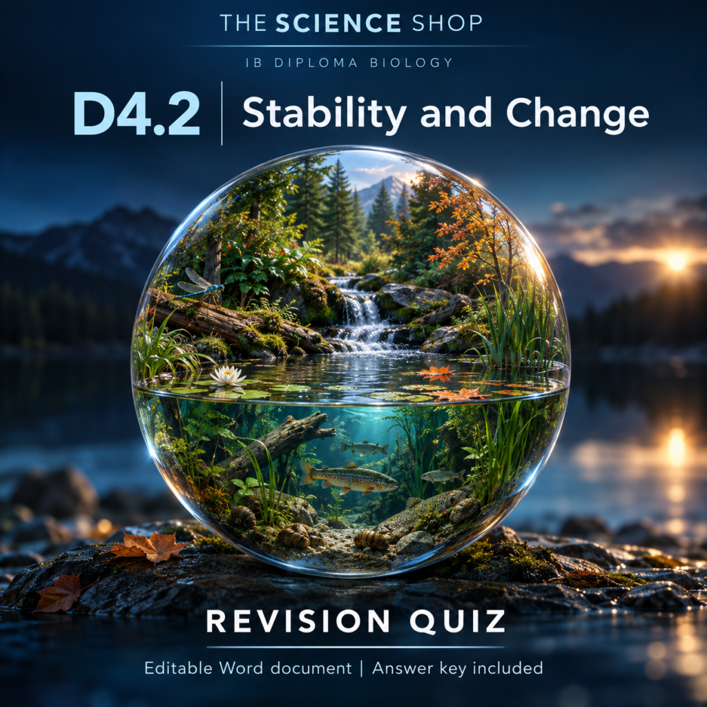 IB DP Biology D4.2 Stability and Change | Revision Quiz cover