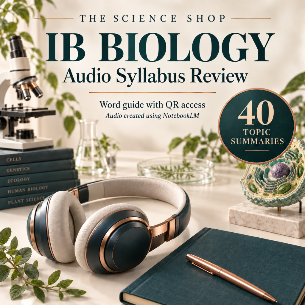 IB Biology Audio Syllabus Review cover; audio created using NotebookLM