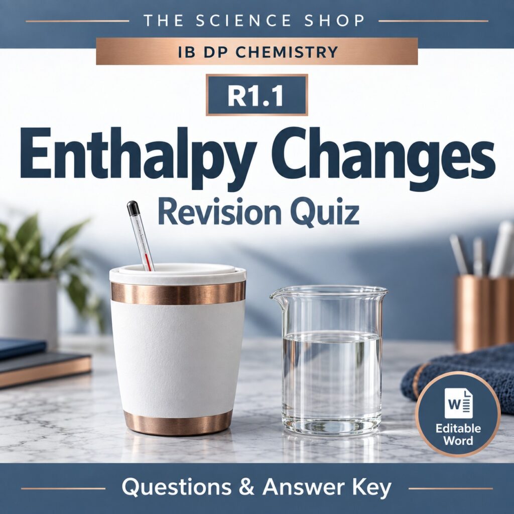 R1.1 Enthalpy Changes revision quiz cover