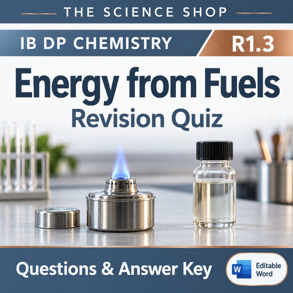 R1.3 Energy from Fuels revision quiz cover