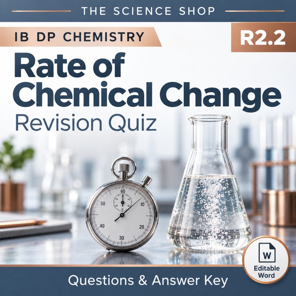 R2.2 The Rate of Chemical Change revision quiz cover