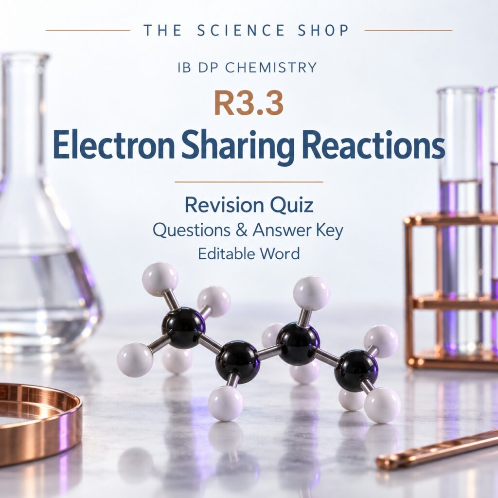 R3.3 Electron Sharing Reactions revision quiz cover