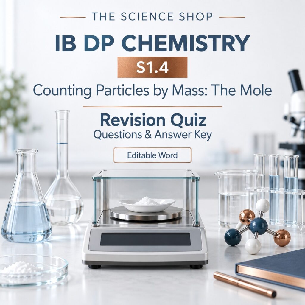 S1.4 Counting Particles by Mass: The Mole revision quiz cover
