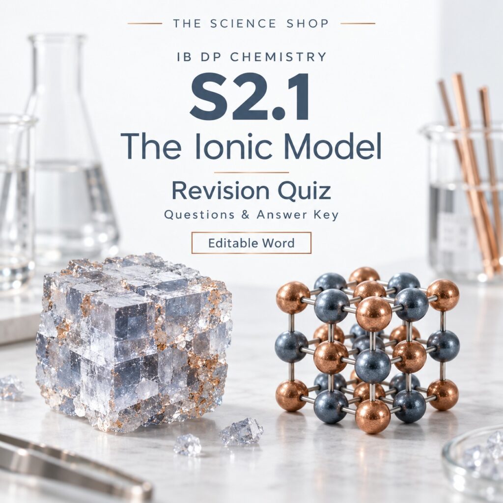 S2.1 The Ionic Model revision quiz cover