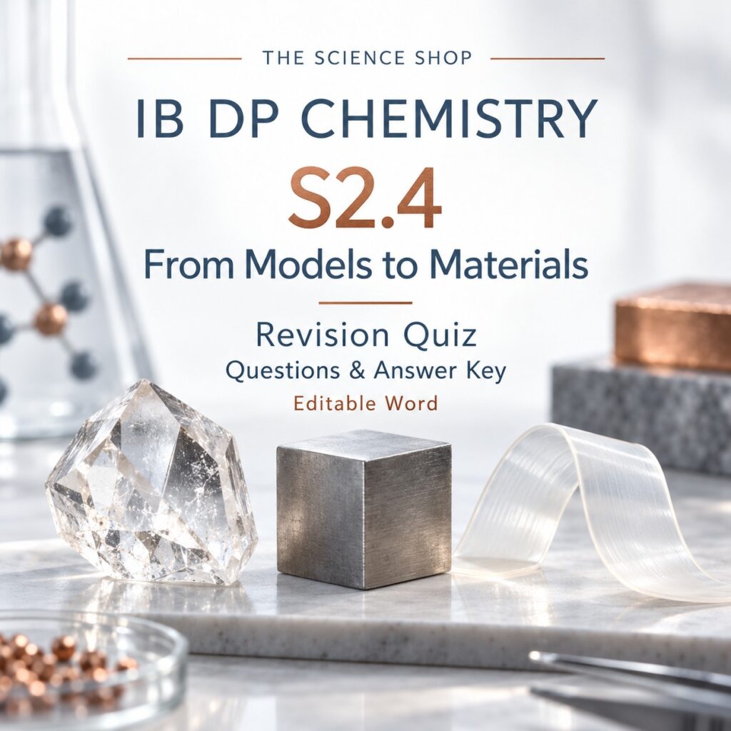 S2.4 From Models to Materials revision quiz cover