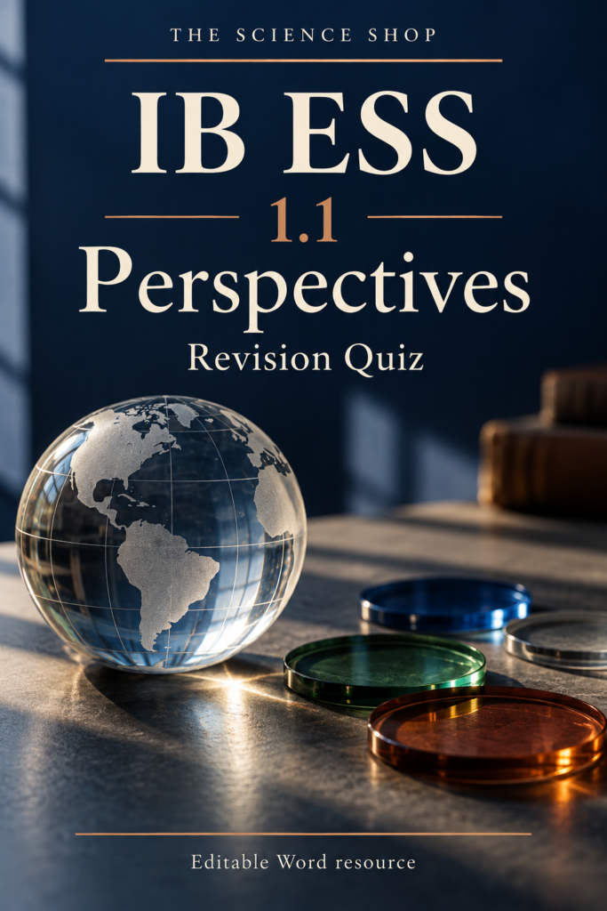 IB ESS 1.1 Perspectives Revision Quiz with Answers cover
