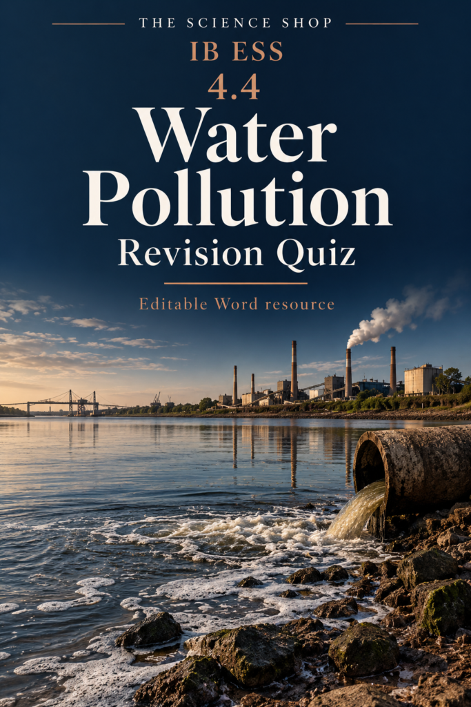 IB ESS 4.4 Water Pollution Revision Quiz with Answers cover