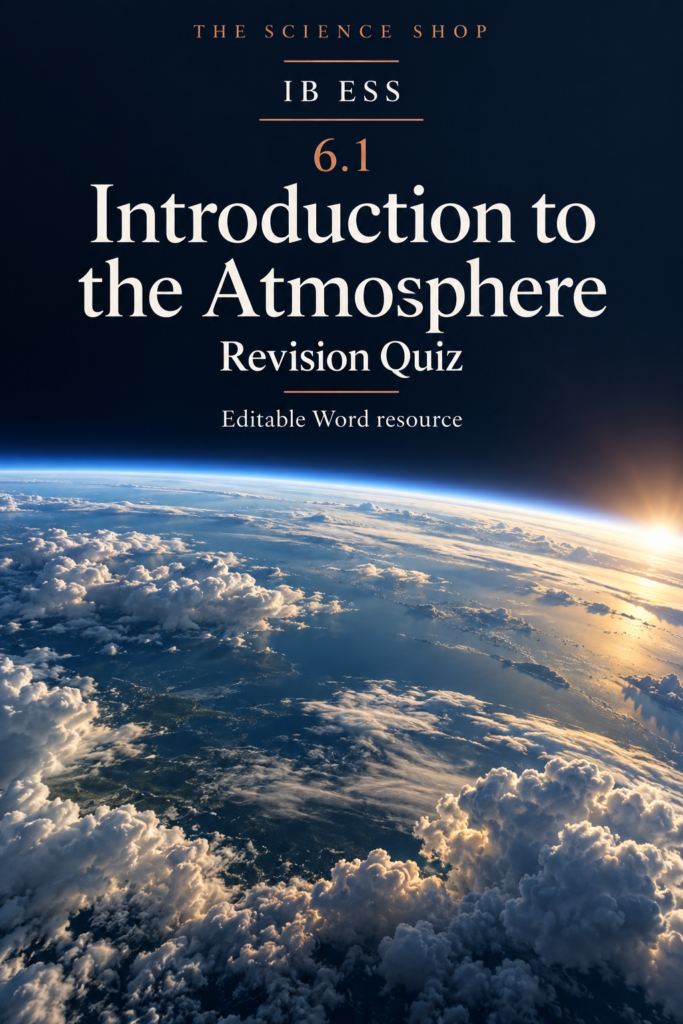 IB ESS 6.1 Introduction to the Atmosphere Revision Quiz with Answers cover