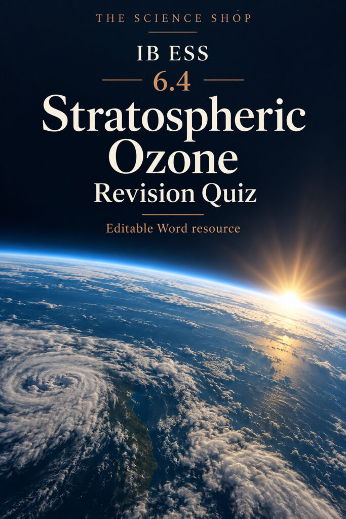 IB ESS 6.4 Stratospheric Ozone Revision Quiz with Answers cover